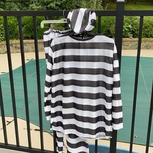 Adult Jailbird/Convict/Prisoner Costume
